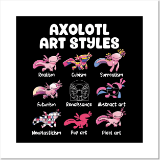 Axolotl Art Styles Posters and Art